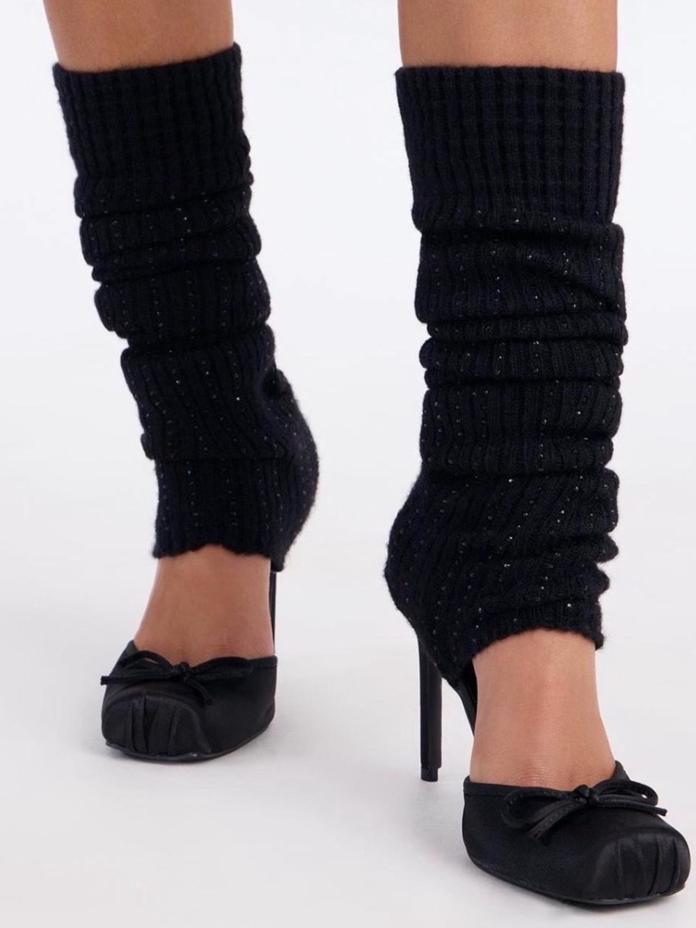 Honora Leg Warmer Satin Ballet Pumps